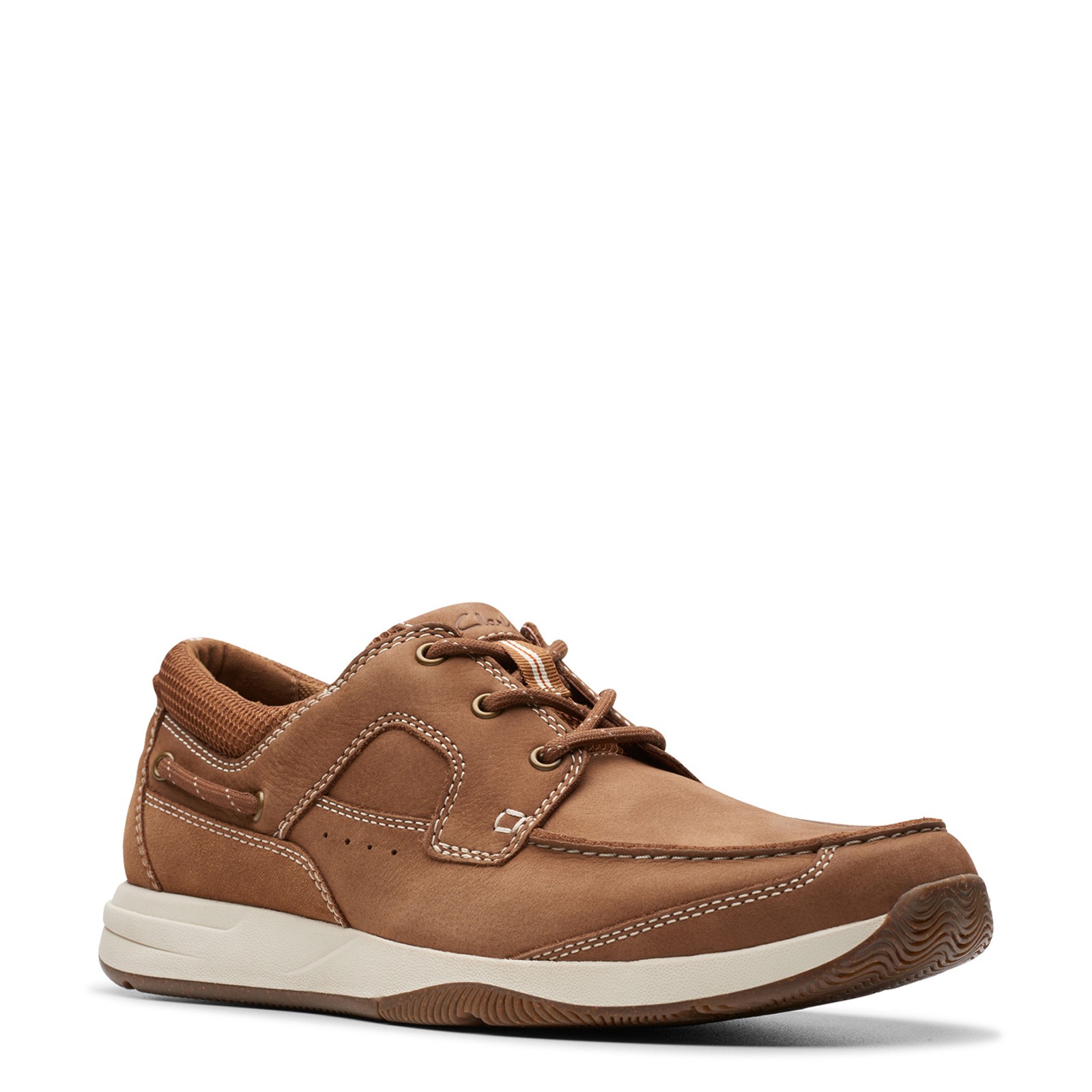 Мужские туфли-лодочки Clarks Sailview на шнуровке 26176971 Светло-коричневый из нубука 16290₽