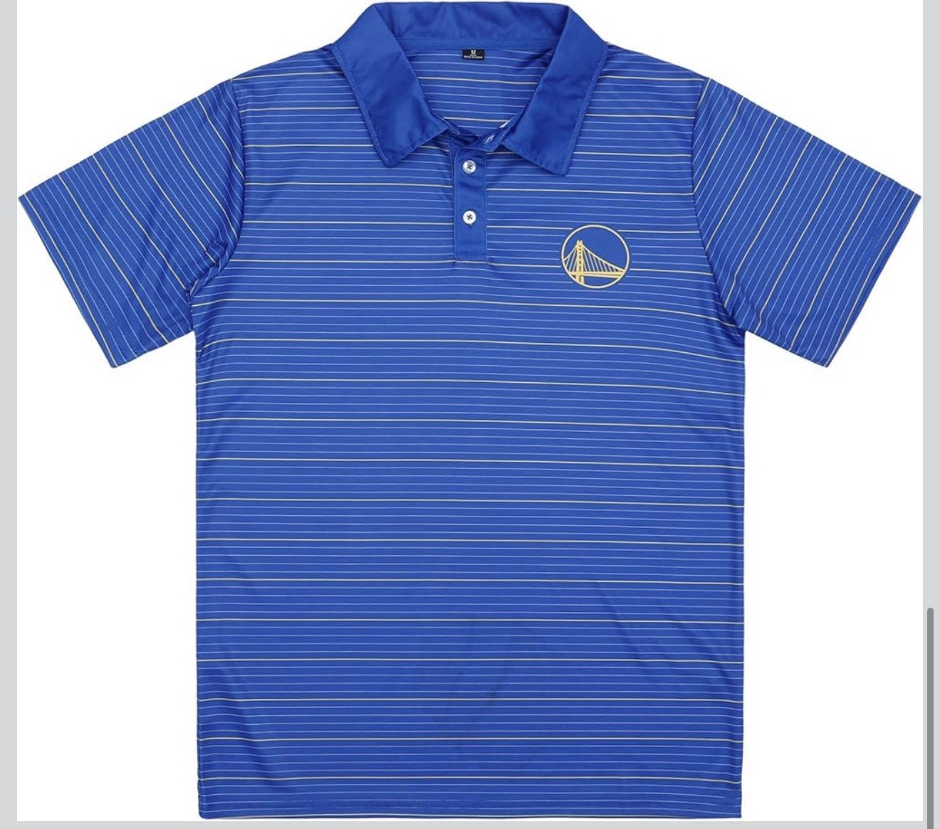 FOCO NBA Mens Golden State Warriors Logo Polo Short Sleeve Shirt Small NWT