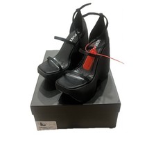 Versace Triplatform Triple Strap Platform Wedge Heels BlackEU38/US 8 [NEW]  