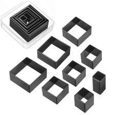 uxcell Leather Square Shape Punch Cutter Set 8 Sizes Hollow Cutter...