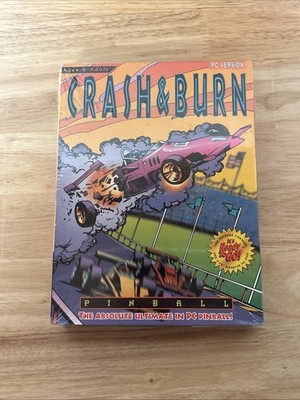 NEW SEALED Crash & and Burn Pinball CD-ROM Computer PC Game- 1994-95