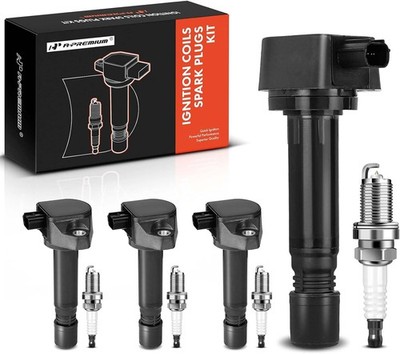 4PC Bobinas Encendido Con Bujias Iridio Para 2006-2011 Honda Civic UF-582 UF582
