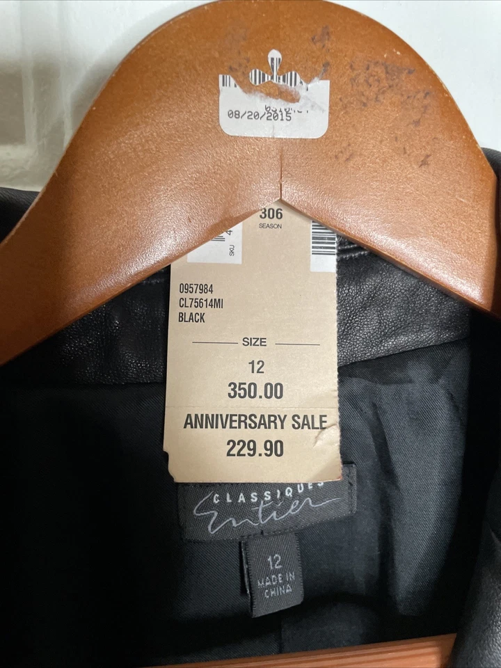 Chaqueta de cuero Nordstrom negra talla 12 de colección - Blazer clásico - suave como la mantequilla Foto 3 de 4