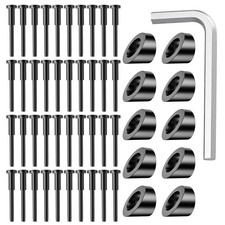 Cable Railing Kit, 40 PCS 1/8" Black Stainless Steel Invisible Receiver and S...