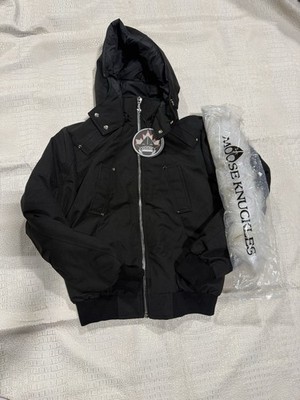 Moose Knuckles Heavyweight Filled Bomber Jacket Black Men's Small. NWT