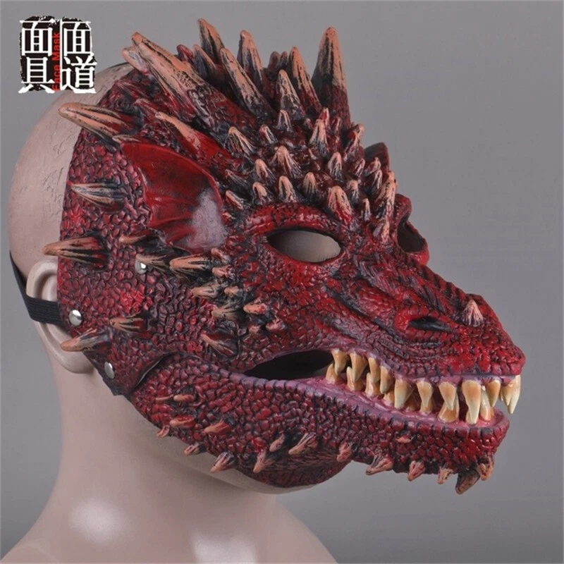 Movable Mouth Dragon Mask Halloween Party Cosplay Headgear Latex Full Mask Props - Image 4 of 4
