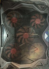 Pccooler Laptop Cooling Pad, Laptop Cooler with 5 Quiet Red LED Fans for 12-17.3