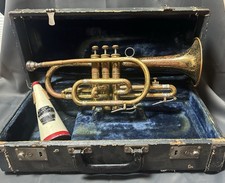 Vintage F. E. Olds  Son Ambassador Brass Cornet in Case
