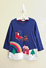 NWOT Mini Boden Santa Sleigh Rainbow Christmas Tunic, Sz 3/4, 4/5, 8/9, 9/10