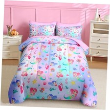 5 Pcs Comforter Set Size, Cute Mermaid Princess Bedding Twin Mermaid Princess 2