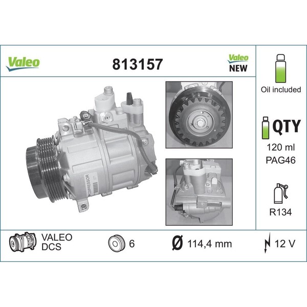 Valeo 813157 Kompressor Klimaanlage FüR Mercedes Benz C Klasse Clk Cls E S Sl-image