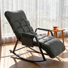 Schaukelstuhl Relaxstuhl Ruhesessel Schwingstuhl Sonnenliege Liegestuhl Grau