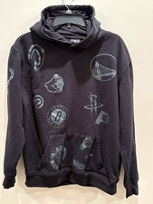 NBA Basketball Multi Team Logo - Fleece Hoodie Youth Med - Black - No Drawstring