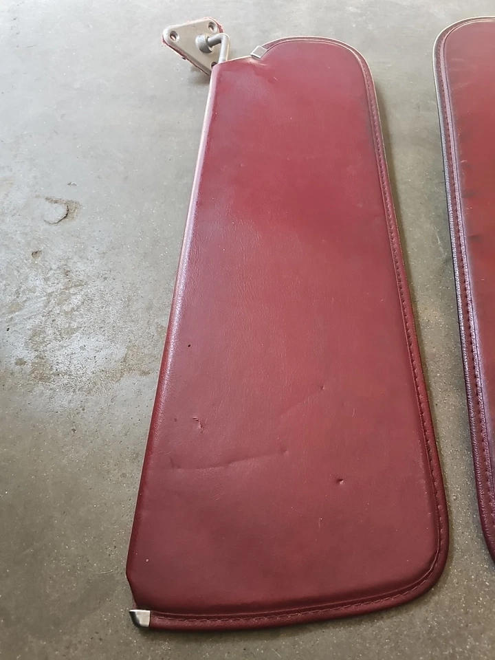 1981-1993 Dodge D150 D250 D350 Ramcharger OEM Sun Visors Red Sunvisors Vinyl - Image 3 of 4