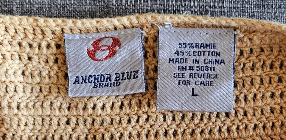 Camiseta sin mangas Anchor Blue vintage de ganchillo Y2K marrón verde para mujer talla grande Foto 3 de 4