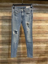 Rag  Bone Skinny Jeans Women's 25 Medium Wash Blue Stretch Denim Distressed