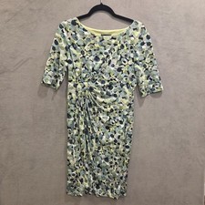 Connected Apparel Midi Dress Women's Size 8 Twist Front Stretchy Geometric