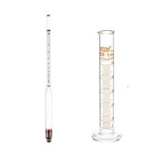 Alcohol Hydrometer 0-100% For Whiskey Moonshine Spirit Distilling Test Jar