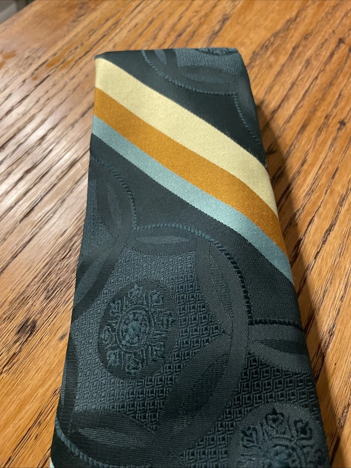 Corbata Mod de Poliéster Regal Vintage Años 60 70 Disco Rayas Anchas Hecha en Unión Retro Foto 4 de 4