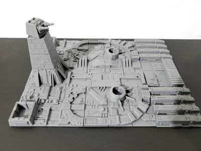 Todesstern Oberfläche Fliesen Turm Version Star Wars Trench Run Diorama Modell
