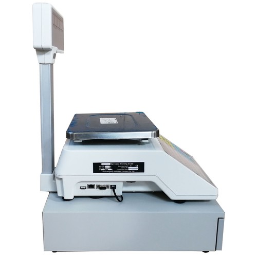 66.14 lb Price Computing Scale w Cash Drawer Thermal Label Printer Dual Display - Picture 10 of 14