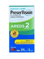 Preservision AREDS 2, Eye Vitamin Mineral Supplement Mini Softgels, 210 Count