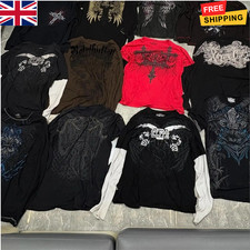 TapOut Y2K long-sleeved Fake Two Piece Gothic layered round neck graphic T-shirt