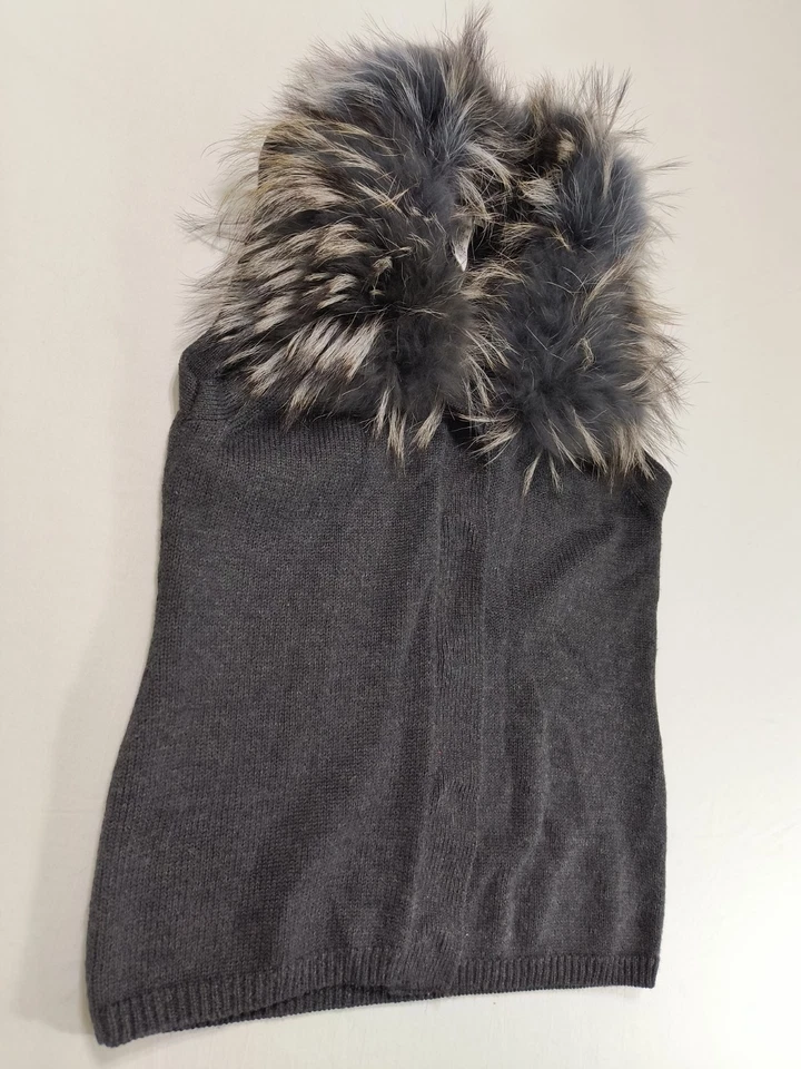 Chaleco con botones de piel de lana Diane Von Furstenberg negro/carbón para mujer talla mediana Foto 2 de 4