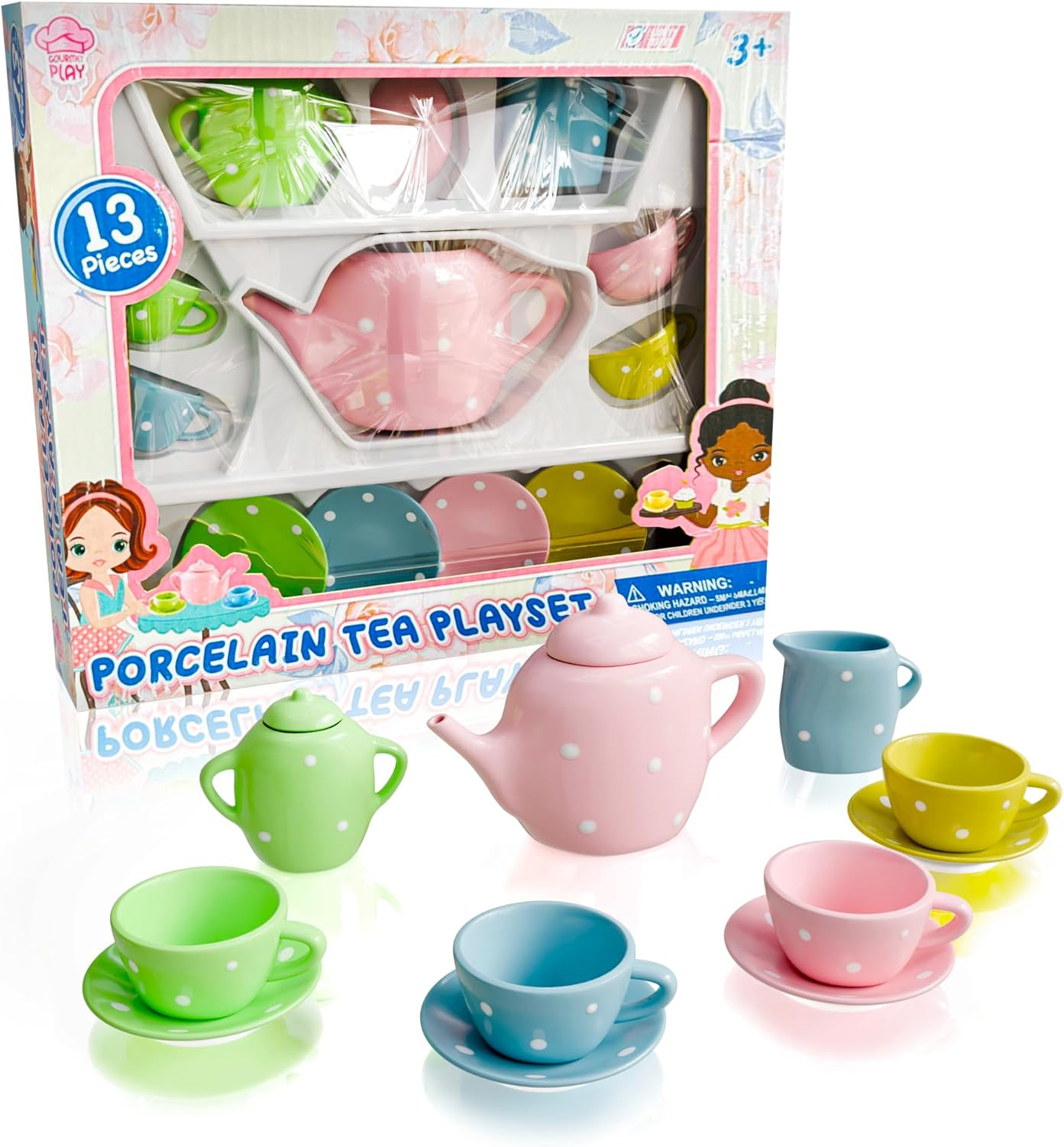 Set For Little Girls | Kids Tea Party Toy With Teacups And S