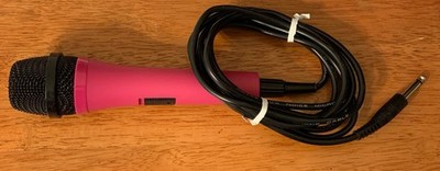 Pink Unbranded Dynamic Microphone 10' Cord-1/4 Jack Unbranded Karaoke Mic Tested