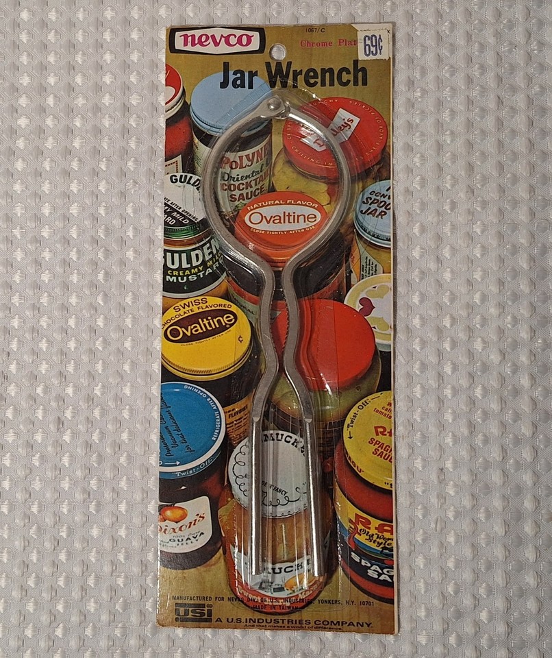 Vintage Nevco Jar Wrench Metal Lid Opener Canning Tool Kitchen Gadget New
