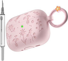 For Airpods Pro 3 Case (2025) Floral Engraved Shockproof Protective Soft Silico