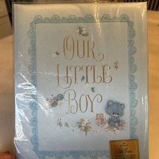 Vintage Hallmark  Our Little Boy   Blue Keepsake Baby Book
