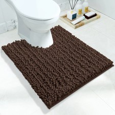 Toilet Rug U Shaped Washable 24x20 Inch - Ultra Soft 24 x 20, Brown