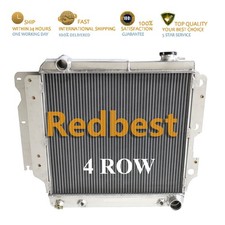 4 Row Aluminum Radiator For Jeep Wrangler Tjyj Gm Chevy V8 Conversion 1987-2006