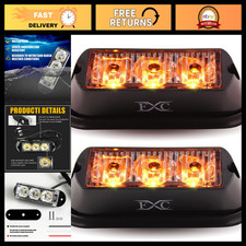 2pcs Waterproof Amber Strobe Lights - 3-led Emergency Beacon Flashers For Cars 2pcs Waterproof Amber Strobe Lights - 3-led Emergency Beacon Flashers For Cars