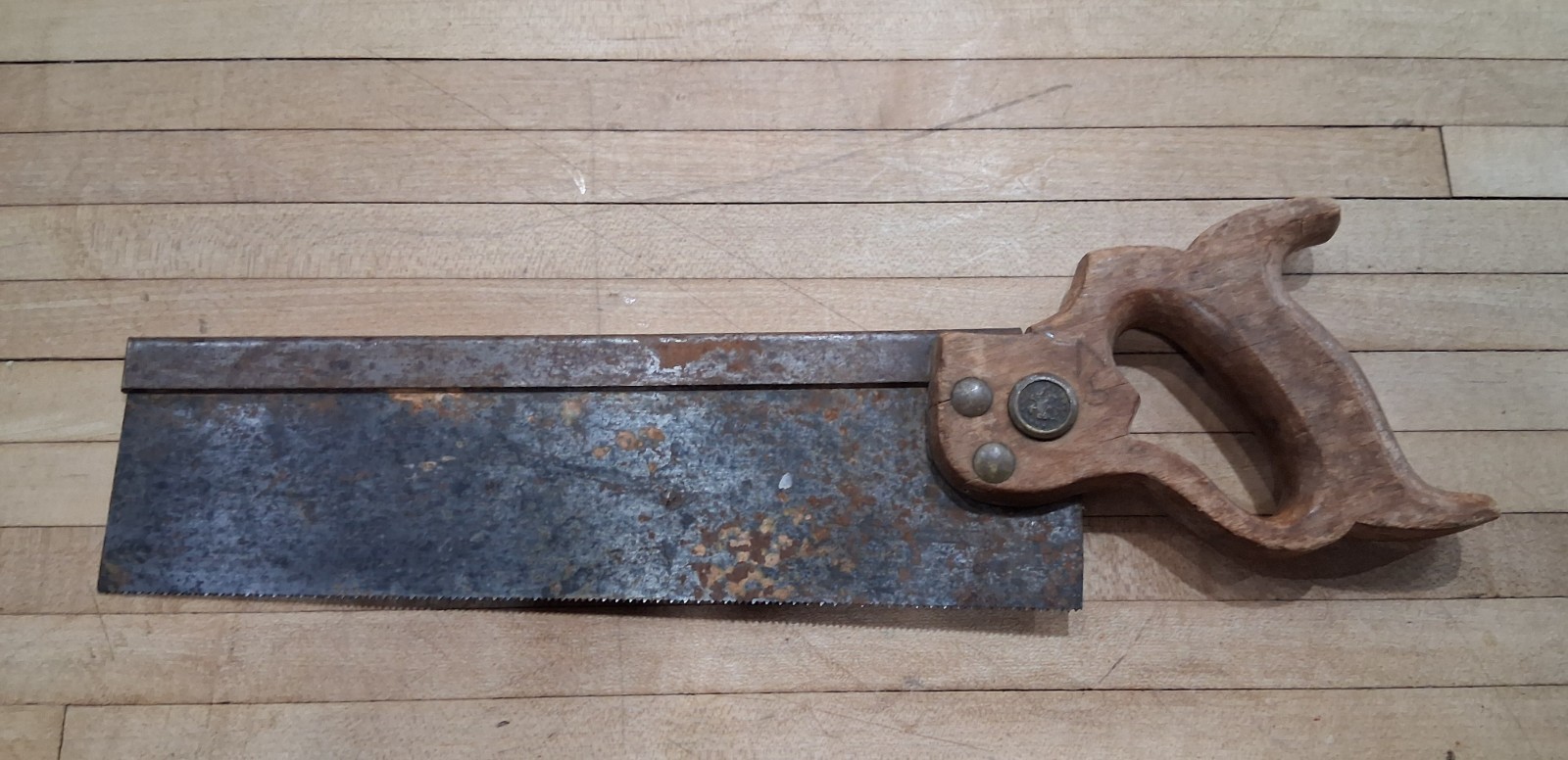 Vintage Warranted Superior Brass-Back Tenon Saw