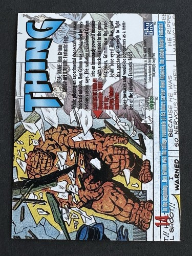 The Thing Card No. 14 - Marvel Masterpieces 1993 NM+ (Buy 3 for Free Ship!) - Picture 2 of 3