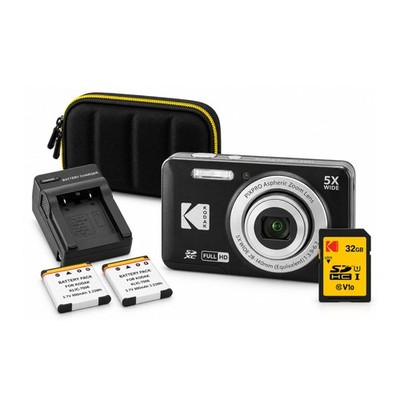 Kodak PIXPRO Friendly Zoom FZ55 Digital Camera (Black) Bundle with Accessories