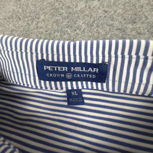 Peter Millar Shirt Mens XLARGE Blue crown crafted Polo golf lightweight Size XL - Picture 2 of 9