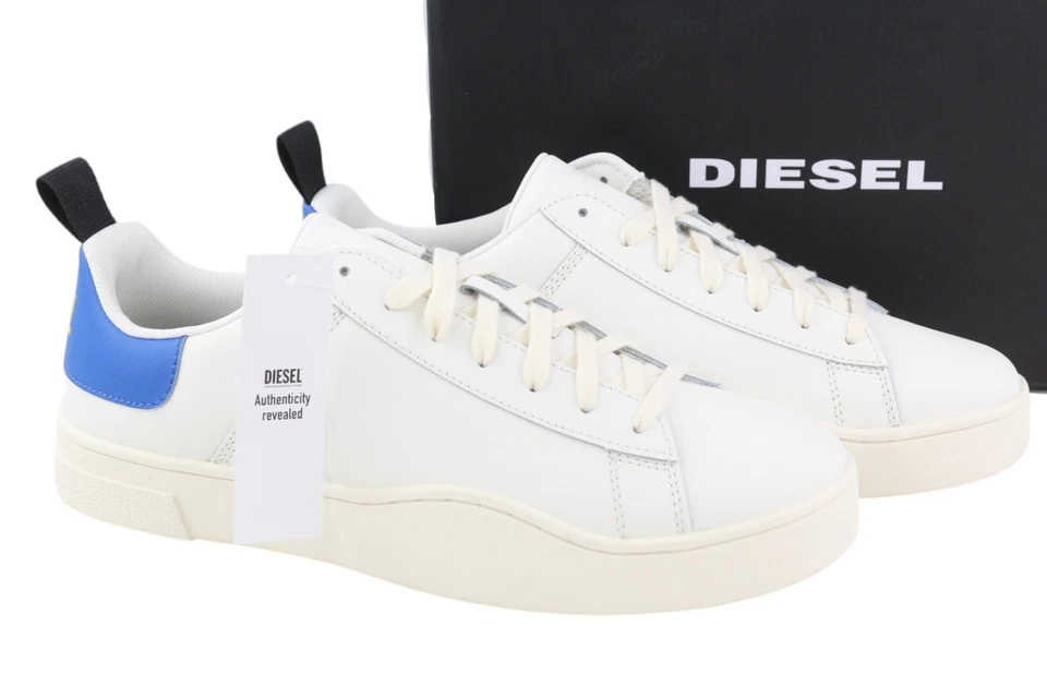 Diesel S-Clever Low Lace HOMBRES Zapatillas EU45 Blanco Vaca Cuero Almendra Pvp - Imagen 2 de 4