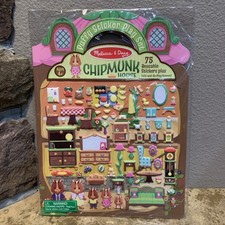 Puffy Sticker Play Set w/Fold Out Book Chipmunk House from Melissa  Doug NEW