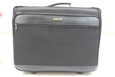 Hartmann Rolling Folding Hanging Garment Bag Suitcase Black Canvas - 22x17x9