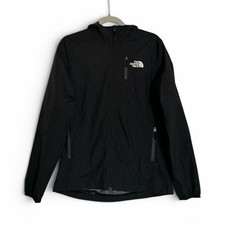 The North Face Black Hooded Zip Windbreaker Jacket Nylon Teens XXL 18/20 Logo