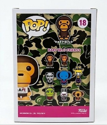FUNKO POP リバティーウォーク x BAPEサイン入り FUNKO POP! A BATHING APE BABY MILO #18 FLOCKED VARIANT BAIT