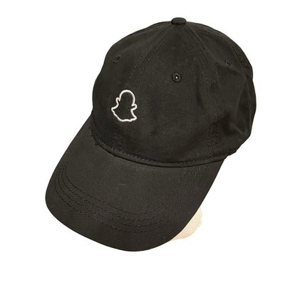 Snap Chat Hat Baseball Cap Swag Promo Merch Ghost Logo Black Strapback Cotton