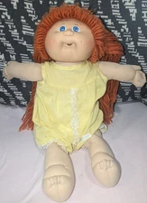 Vtg Cabbage Patch Kids Doll 1978 1982 Red Orange Hair BLUE Eyes Signed READ