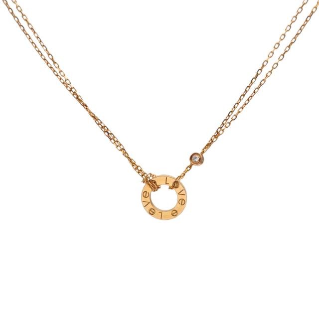 CARTIER LOVE 18K Gold Pendant Diamonds 18K Rose Gold Necklace