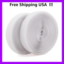 Sew on Hook and Loop Tape 5/8 Inch Wide,16.4 Feet Non-Adhesive Back White Hoo...