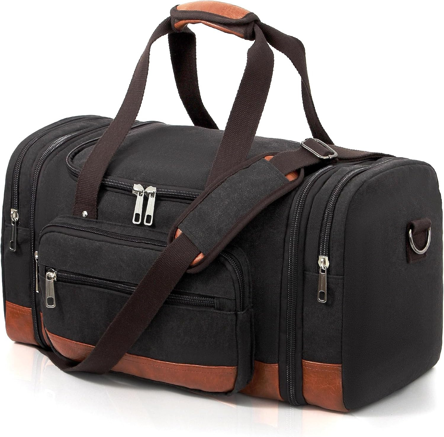 Men'S Duffle Bag for Travel, Expandable Canvas Duffel Bags Overnight Weekend Gym